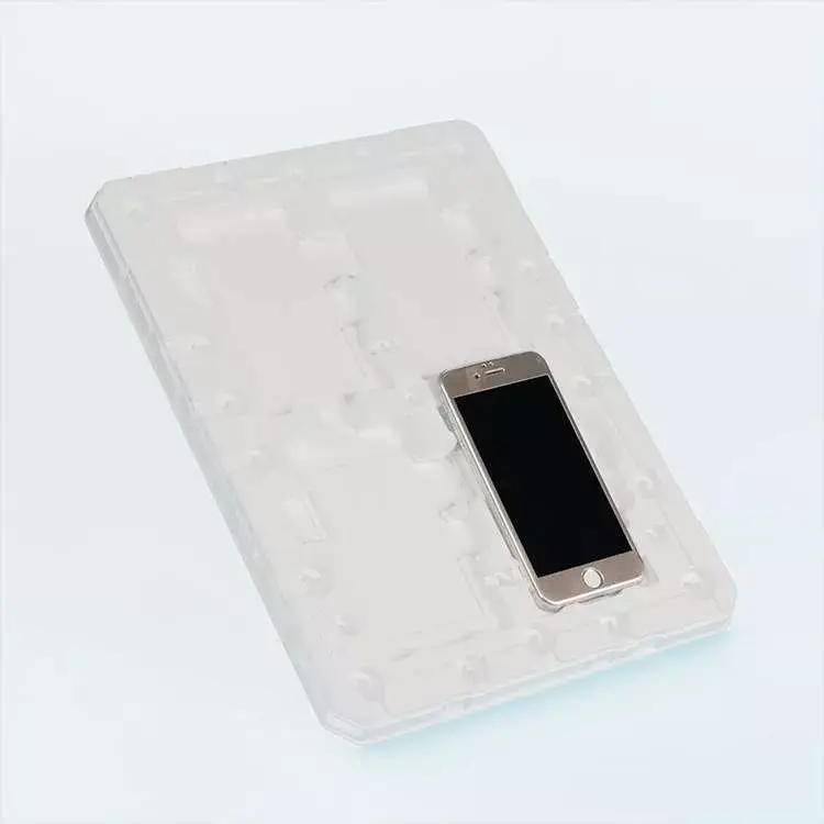 Conductive HIPS plastic rolls in mobile phone component trays